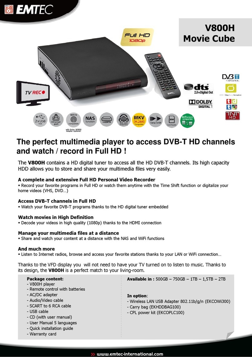 Emtec V800H Movie Cube User manual