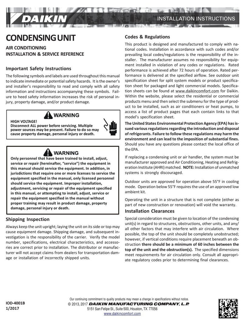 Daikin CONDENSING UNIT User manual