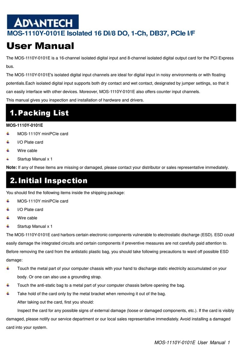 Advantech MOS-1110Y-0101E User manual Advantech MOS-1110Y-0101E User manual