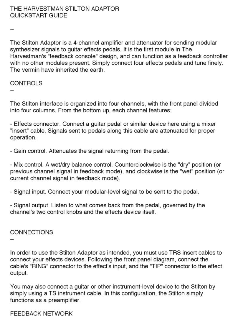 Harvestman STILTON ADAPTOR quick start guide