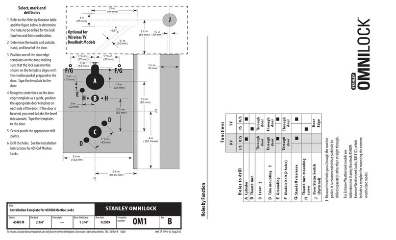 Stanley Omnilock 45HOM Installation template