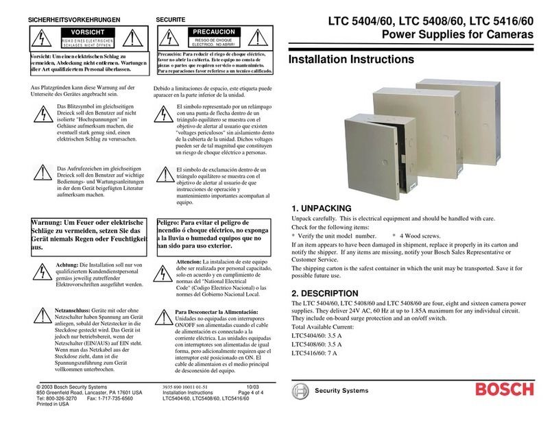 Bosch LTC 5404/60 installation instructions