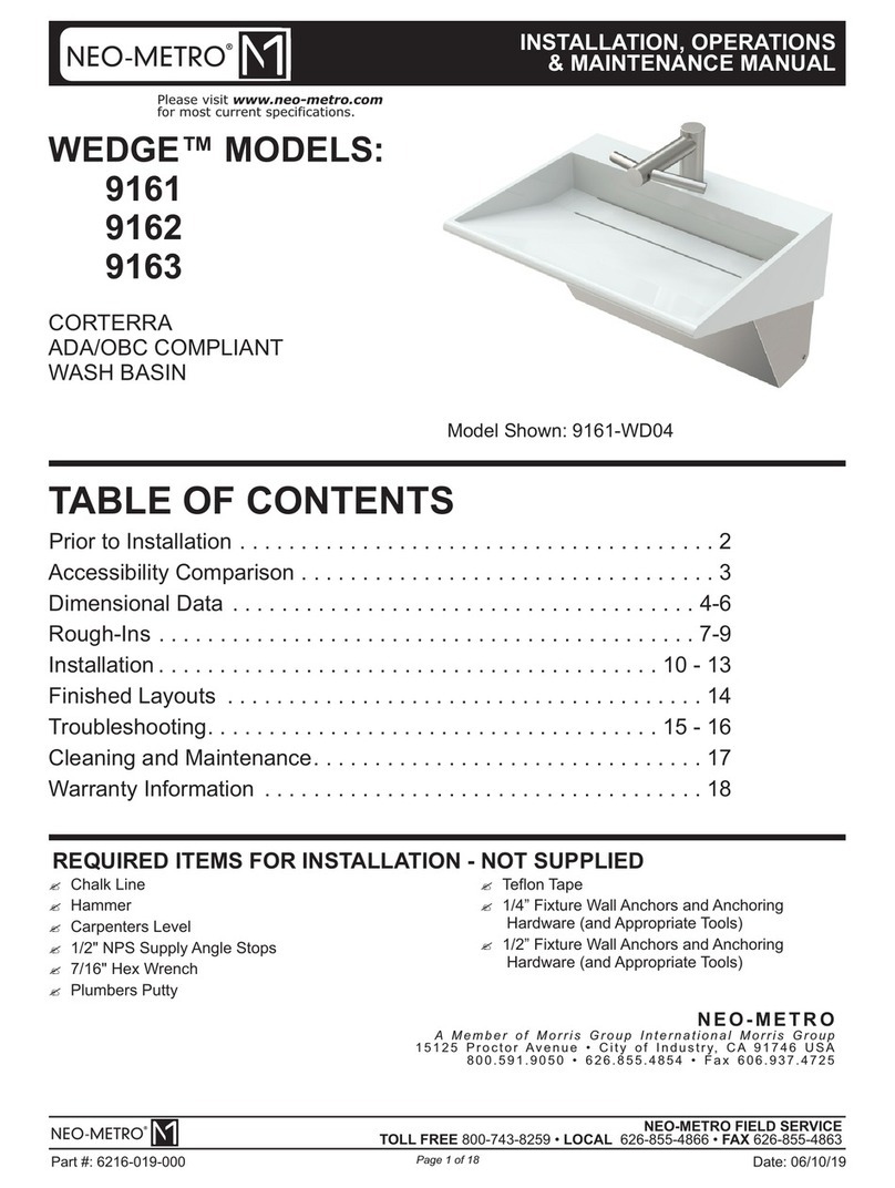 Neo-metro WEDGE 9163 Installation, operation & maintenance manual Neo-metro WEDGE 9163 Installation, operation & maintenance manual