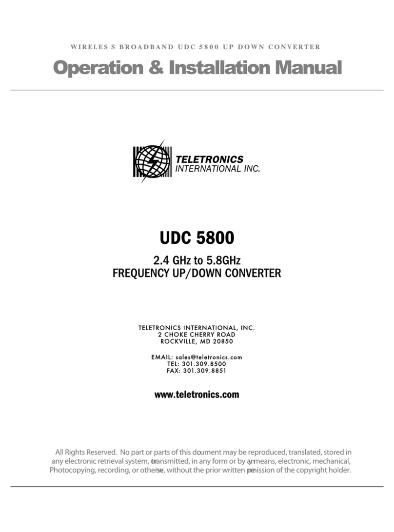 Teletronics International UDC 5800 Operation & installation manual
