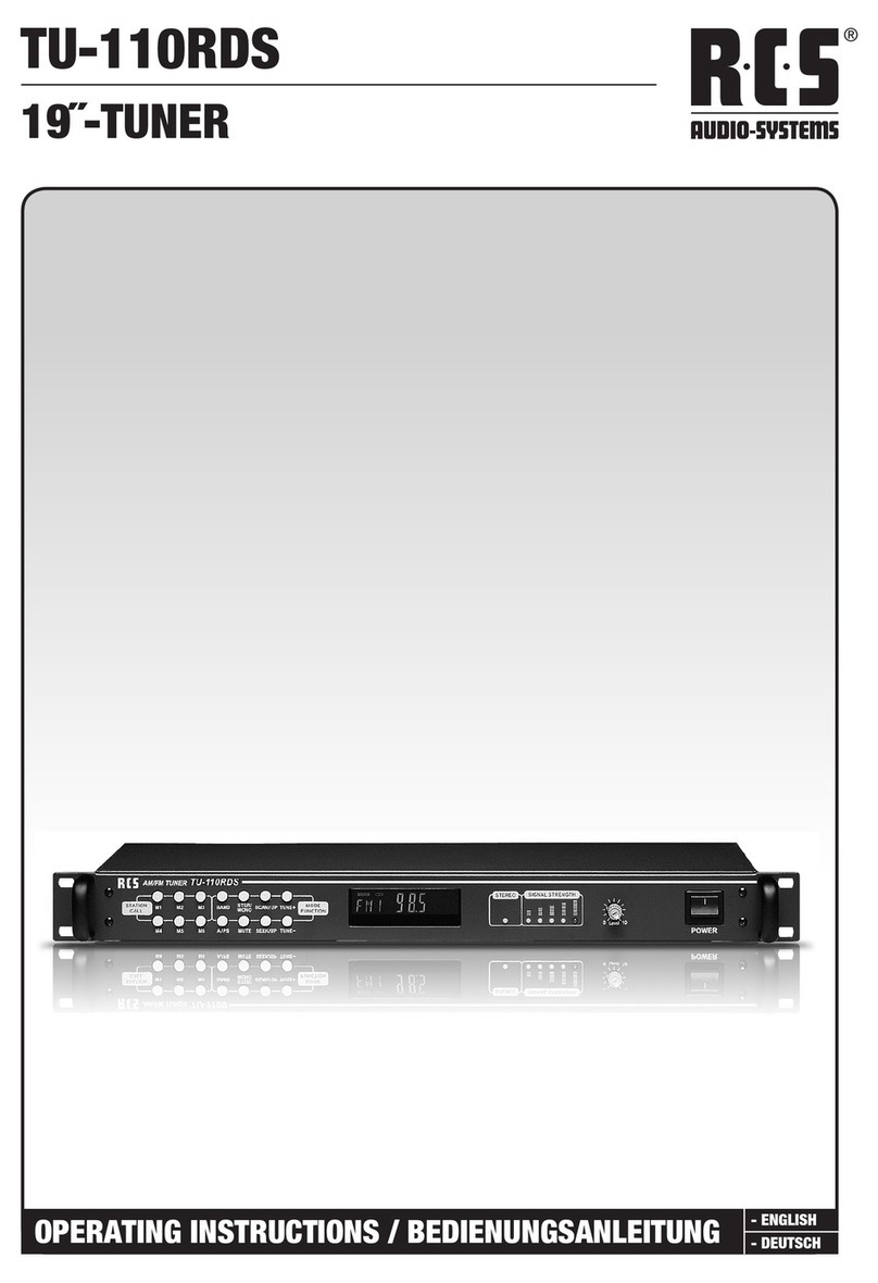 RCS AUDIO-SYSTEMS TU-110RDS User manual