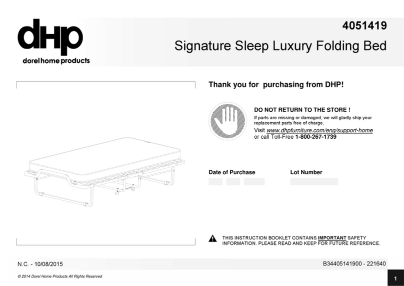 DHP Signature Sleep Luxury Folding Bed User manual DHP Signature Sleep Luxury Folding Bed User manual