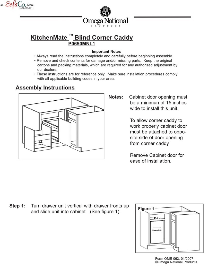Omega National Products KitchenMate Blind Corner Caddy Assembly instructions