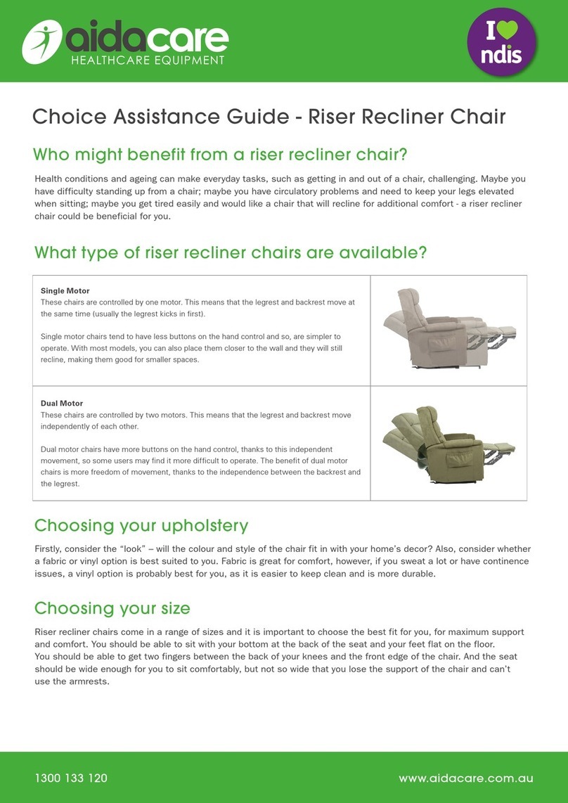 aidacare Riser Recliner Chair Choice Assistance Guide aidacare Riser Recliner Chair Choice Assistance Guide