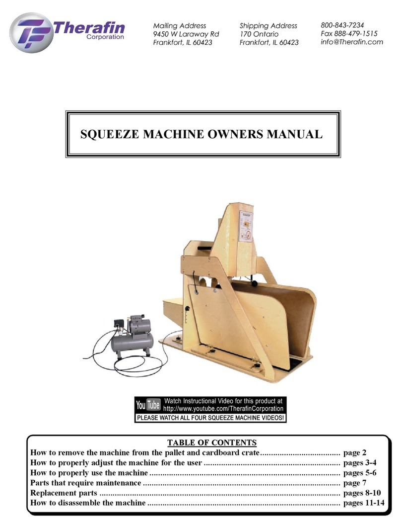 Therafin SQUEEZE MACHINE owner's manual