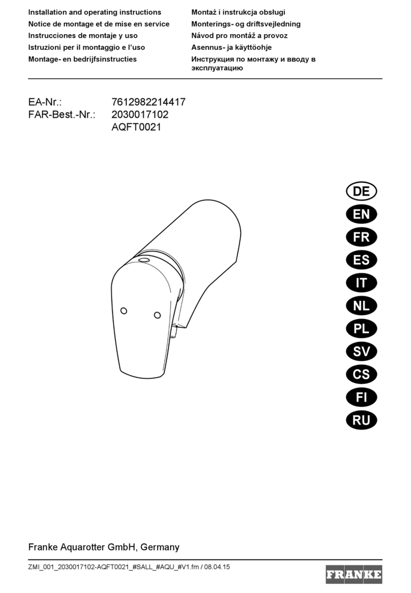 Franke AQUAFIT Installation and operating instructions