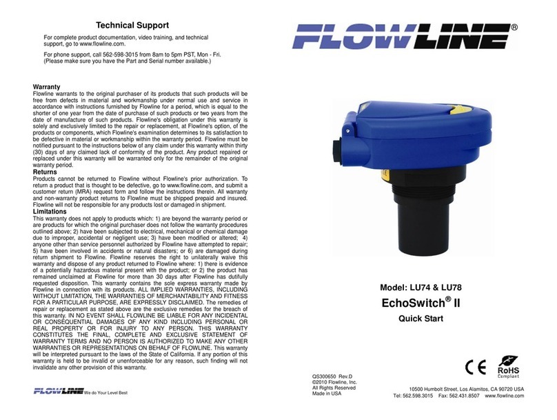 FlowLine EchoSwitch LU74 Series User manual FlowLine EchoSwitch LU74 Series User manual