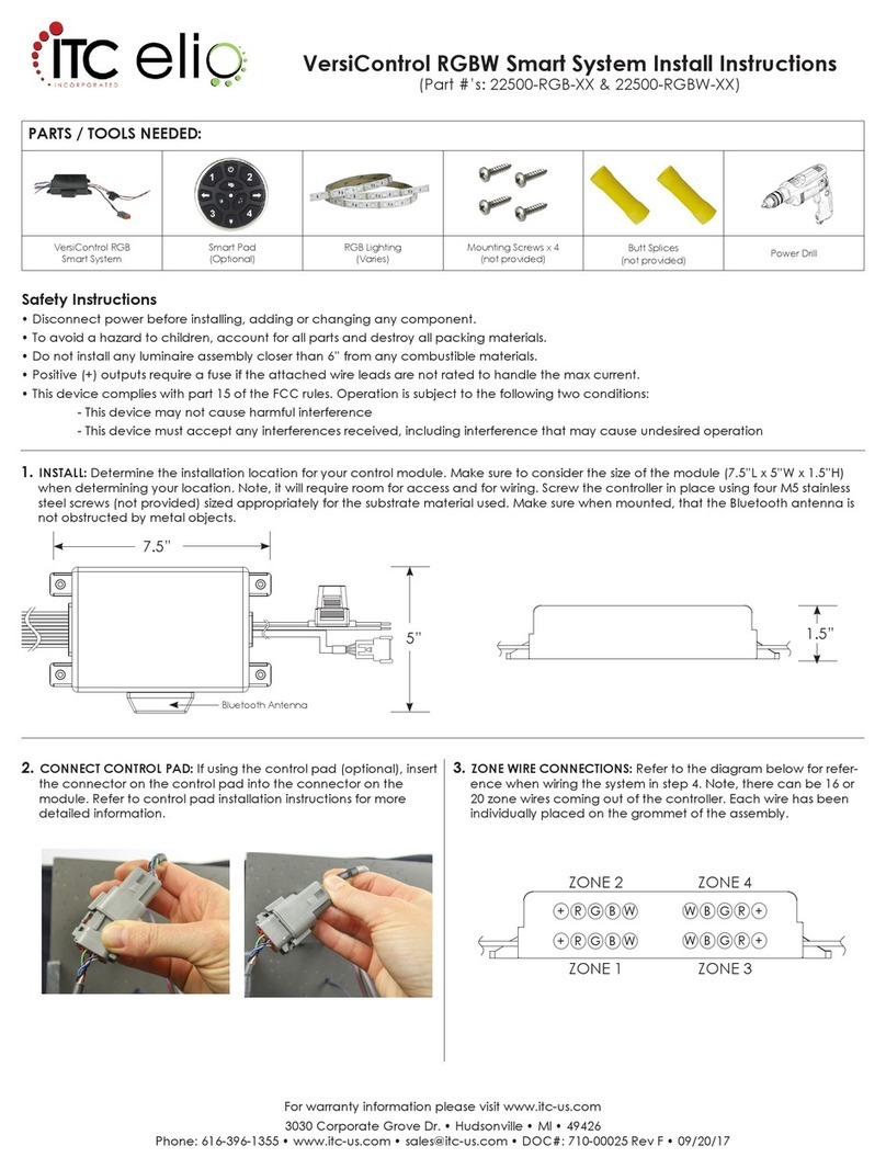 ITC VersiControl 22500-RGBW Series Install instructions