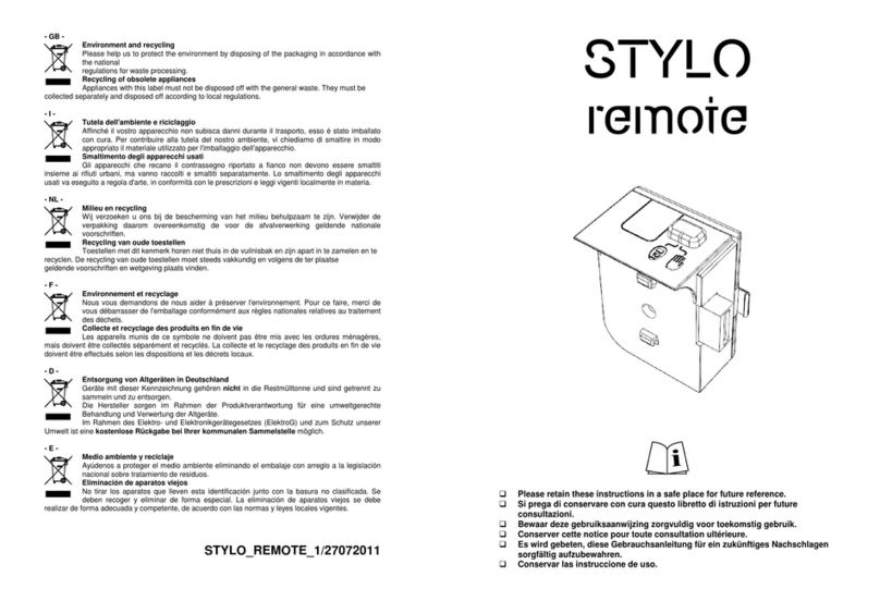 Stylo Stylo Remote operating instructions