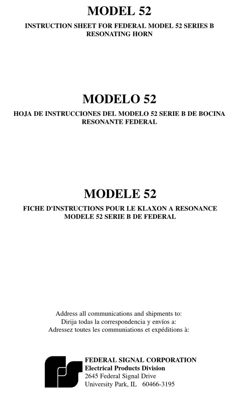Federal Signal Corporation 52 Series instruction sheet