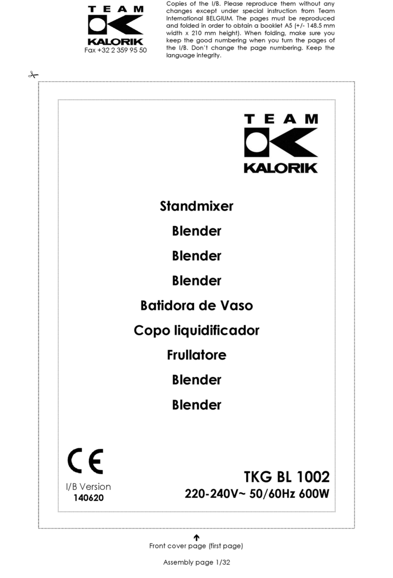 Team Kalorik TKG BL 1002 manual