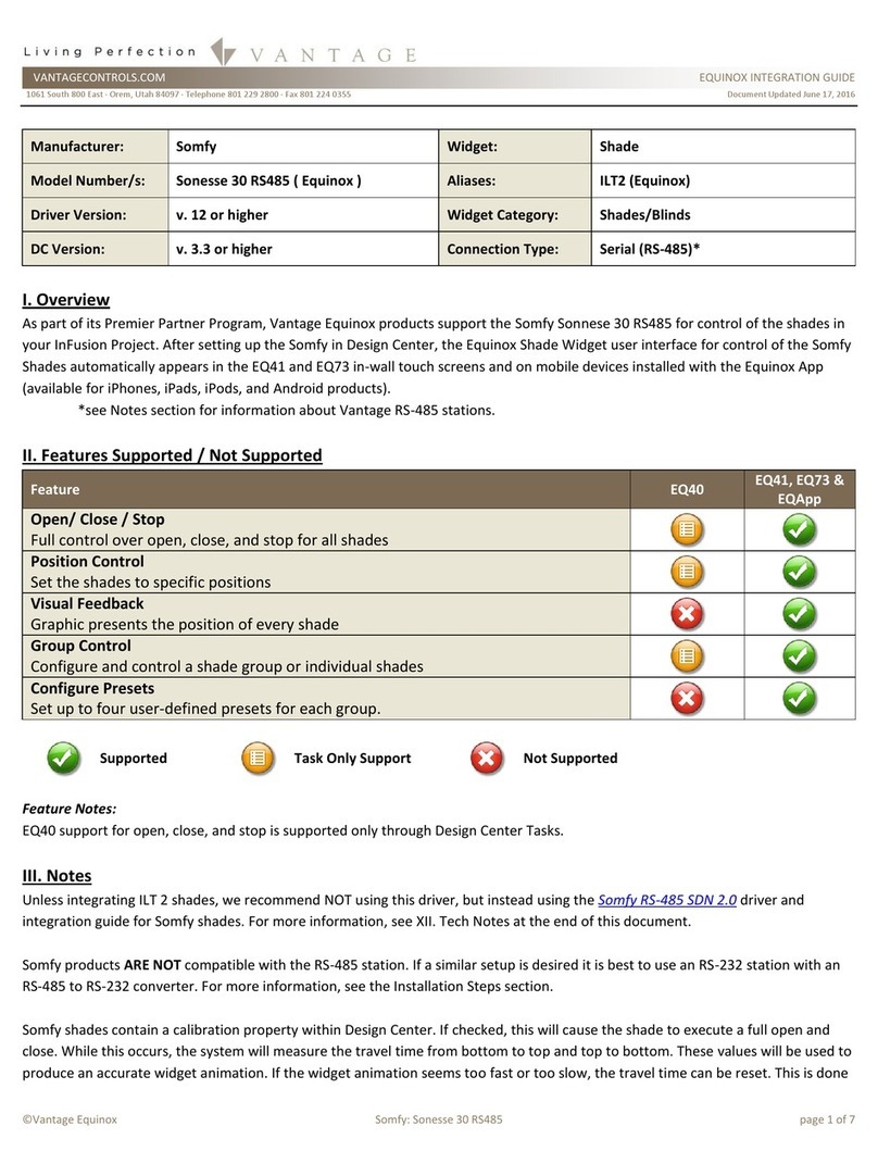 SOMFY Sonesse 30 RS485 Quick setup guide