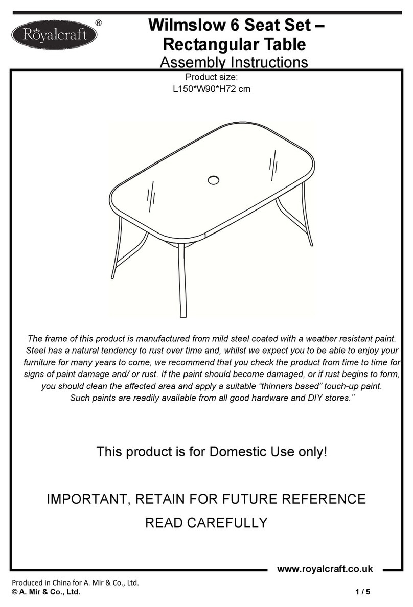 Royalcraft Wilmslow 6 Seat Set User manual Royalcraft Wilmslow 6 Seat Set User manual