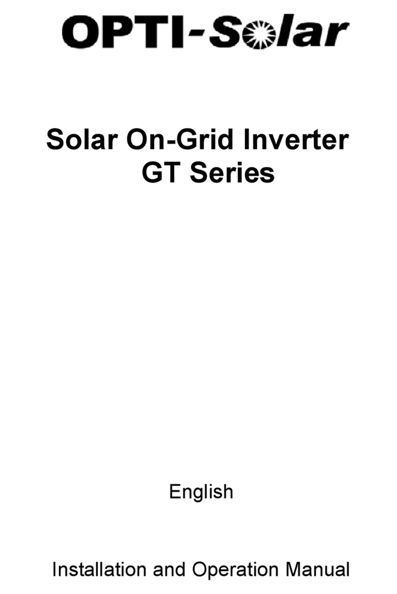 opti-solar GT Series User manual
