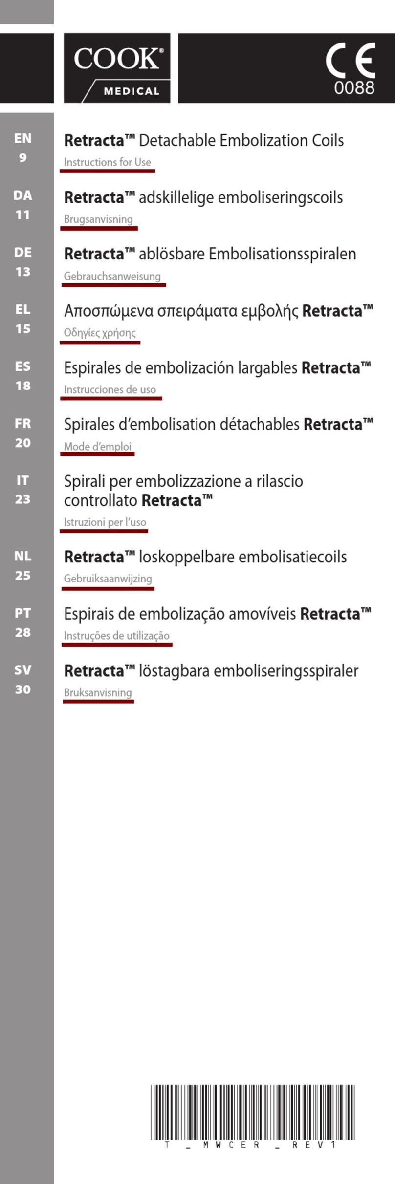 COOK Medical RETRACTA Instructions for use