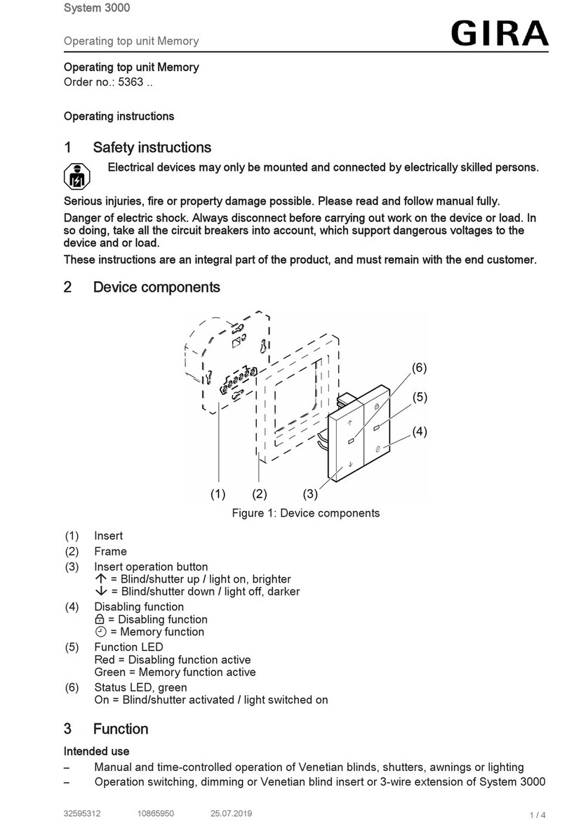 Gira 5363 Series operating instructions