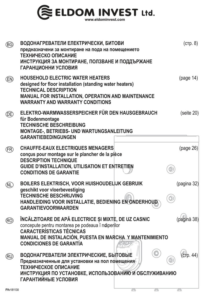 Eldom Invest 150 Series TECHNICAL DESCRIPTION MANUAL FOR INSTALLATION, OPERATION AND MAINTENANCE WARRANTY AND WARRANTY CONDI
