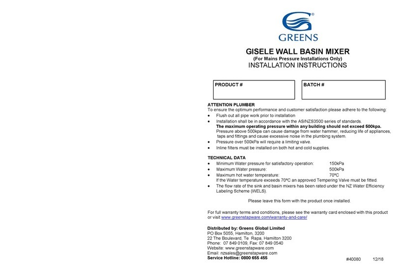 GREENS GISELE installation instructions