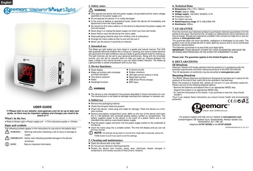 Geemarc Wake and Shake user guide