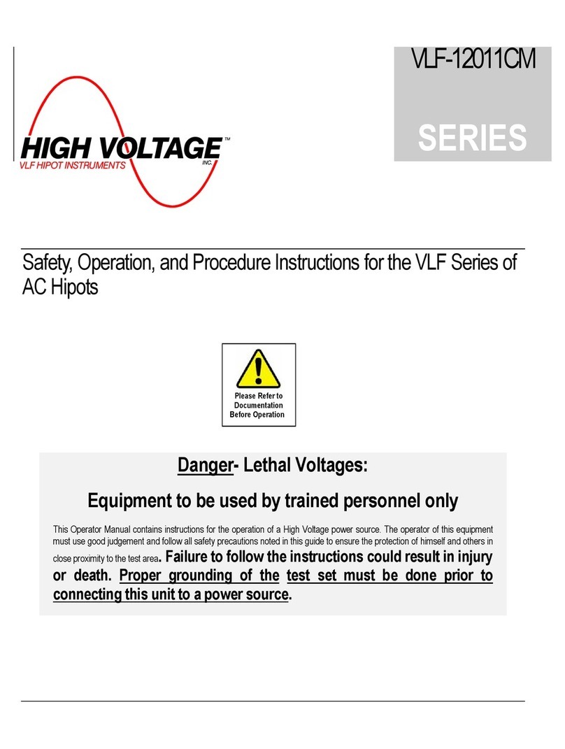 High Voltage VLF Series Safety, Operation, and Procedure Instructions
