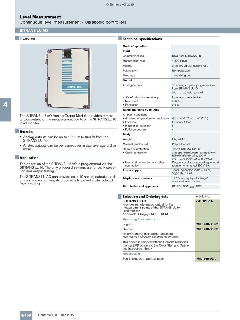 Siemens SITRANS LU AO User manual