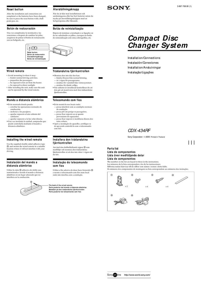 Sony CDX-434RF - Compact Disc Changer System Product guide