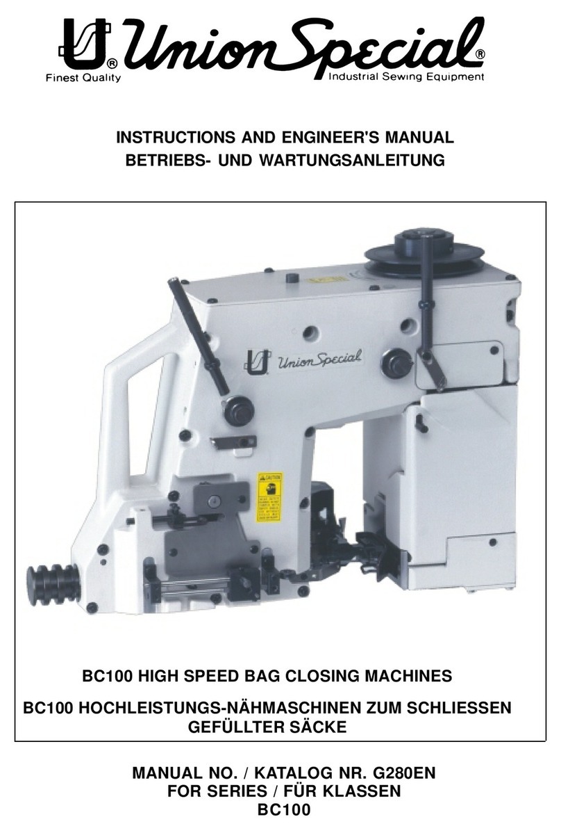 UnionSpecial BC100 Instructions and Engineer's Manual