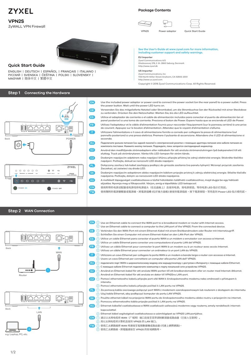 ZyXEL Communications ZyWALL VPN2S User manual ZyXEL Communications ZyWALL VPN2S User manual