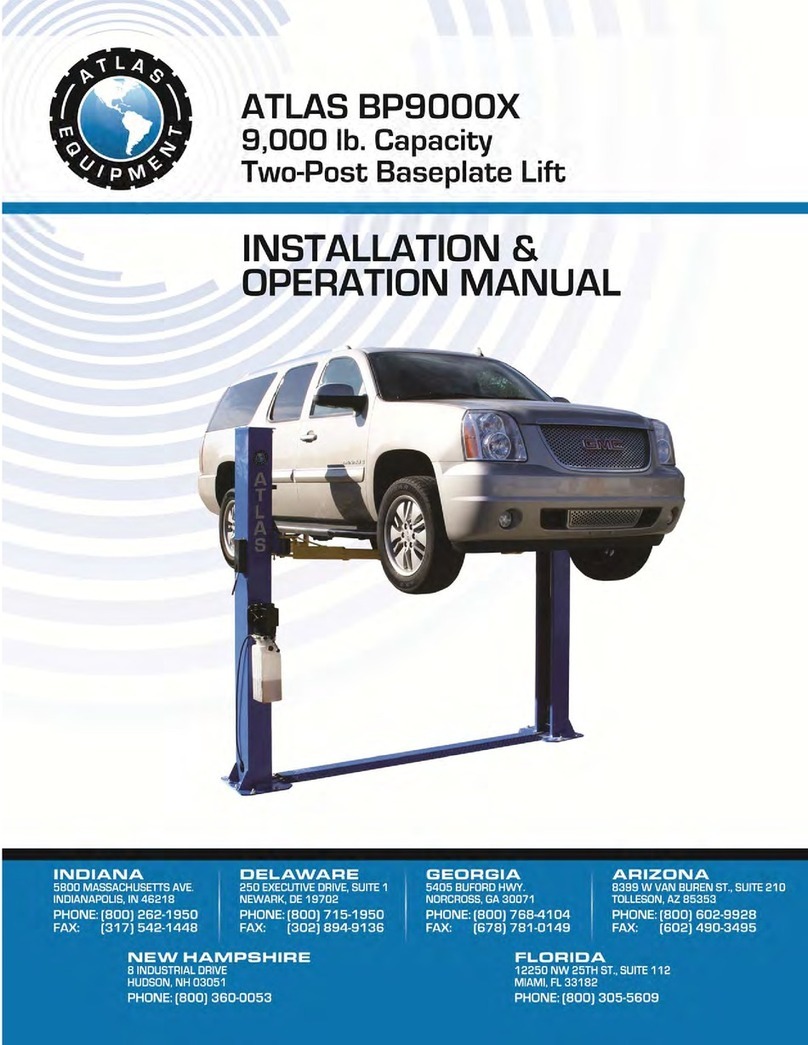 Atlas Equipment Atlas BP9000X Installation & operation manual