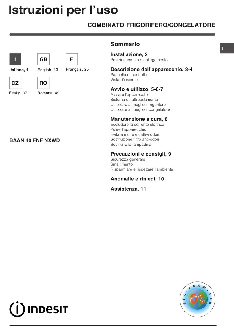 Indesit BAAN 40 FNF NXWD operating instructions