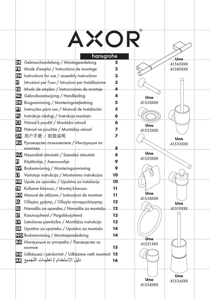 Hans Grohe AXOR Uno 41560 Series Instructions for use/assembly instructions