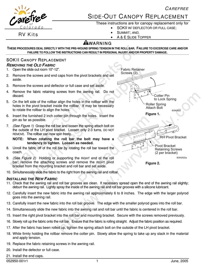 Carefree of Colorado RV SIDE-OUT SOKII Series Replacement manual