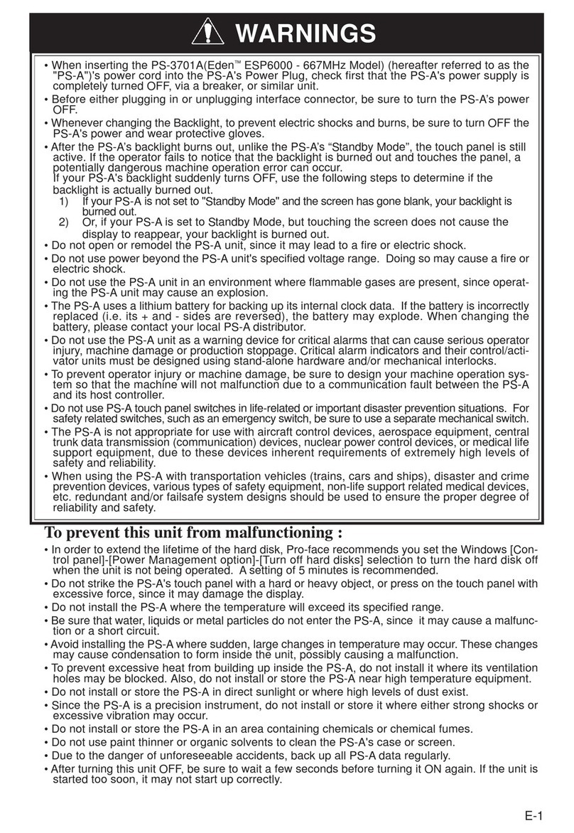 Pro-face PS-A Series User manual