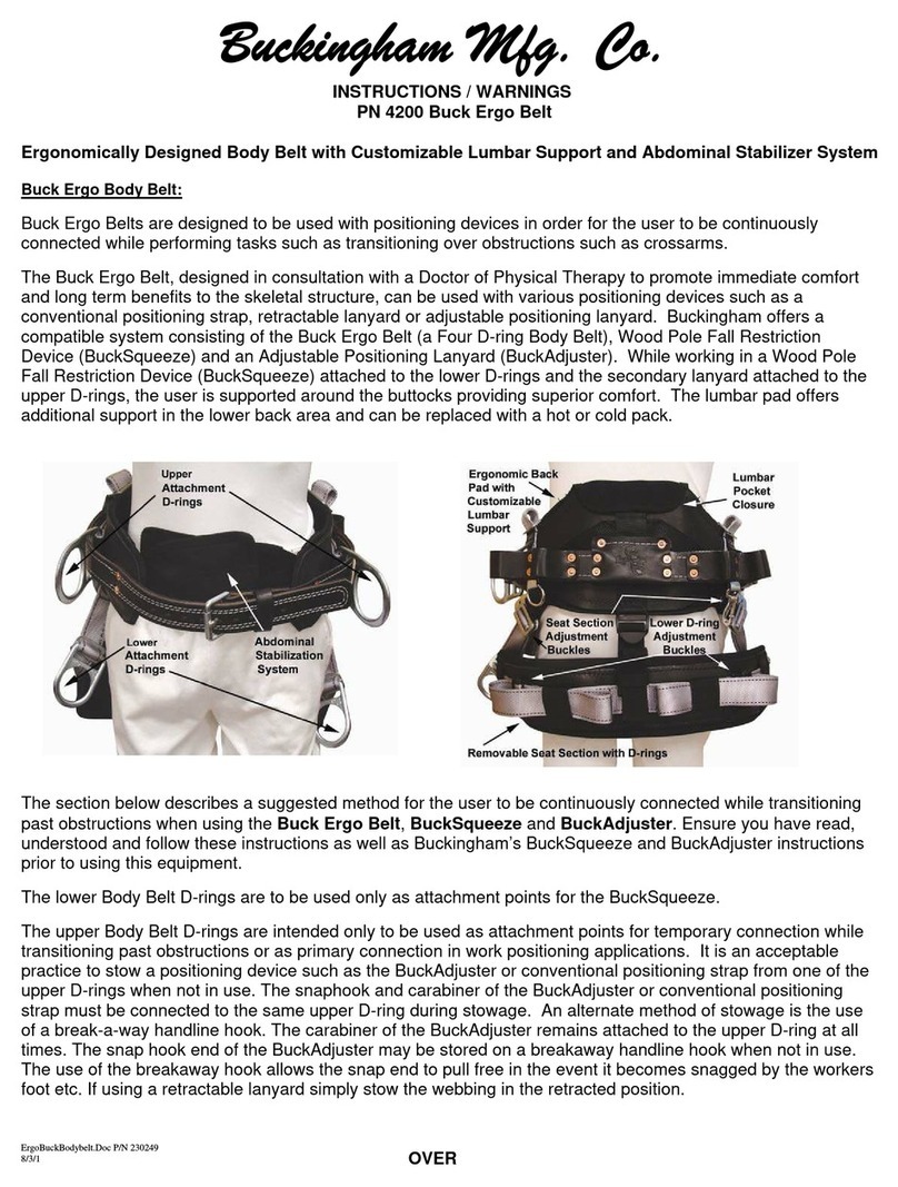 BUCKINGHAM MFG Buck Ergo Belt 4200 Product manual