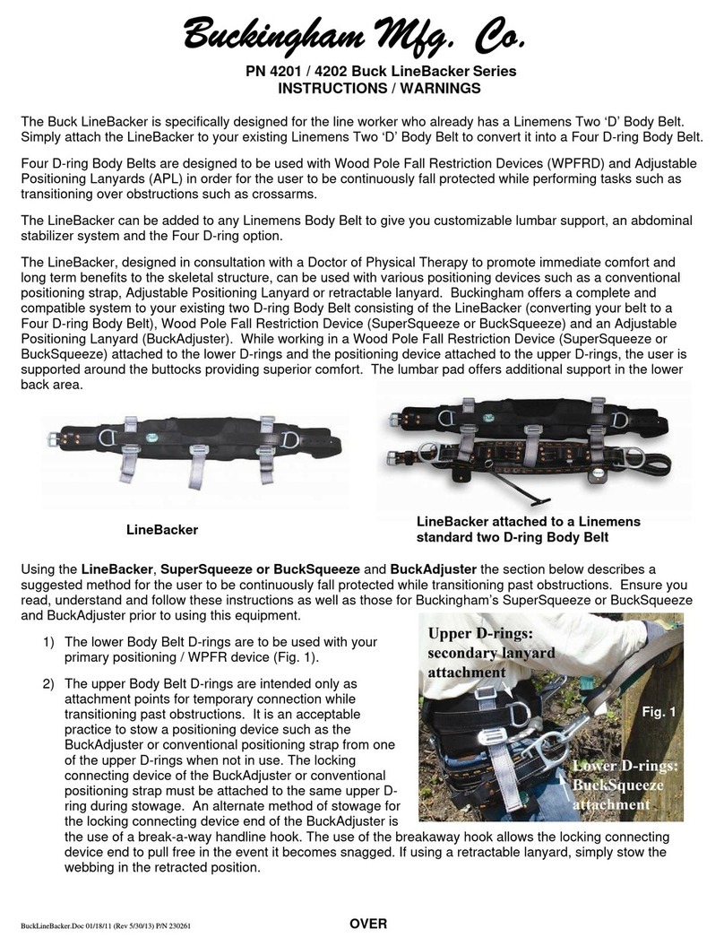 BUCKINGHAM MFG Buck LineBacker Series Product manual