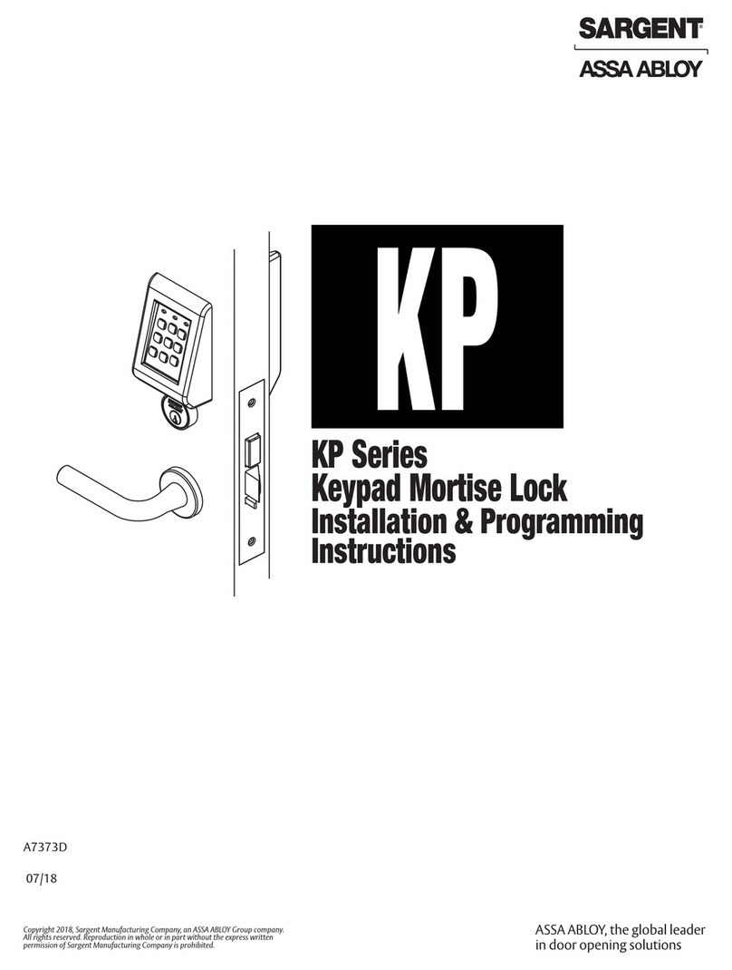 Assa Abloy Sargent KP Series Installation & programming instructions