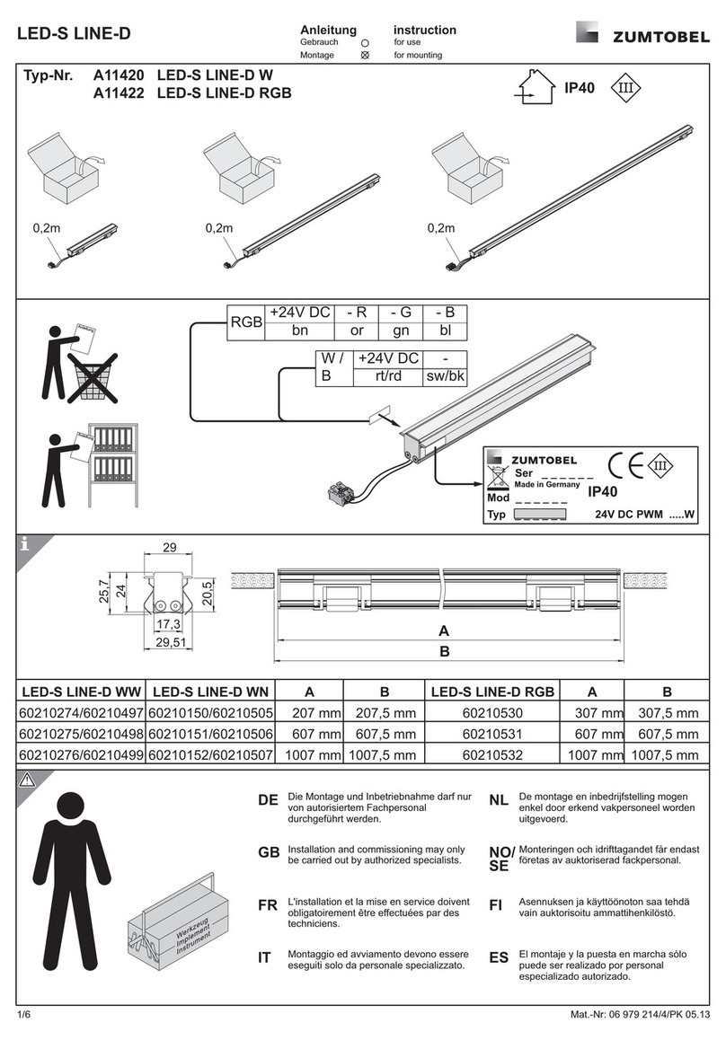 Zumtobel LED-S LINE-D A11422 Instructions for use