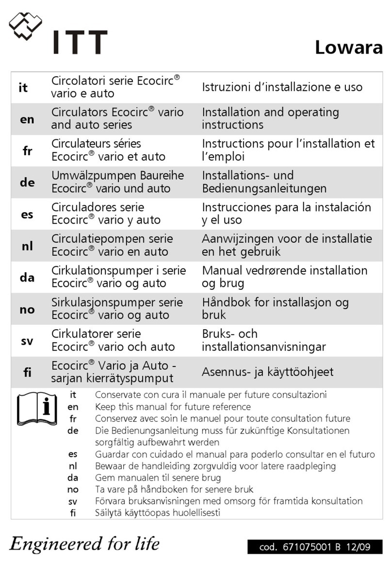 ITT Lowara Ecocirc vario Series Installation and operating instructions