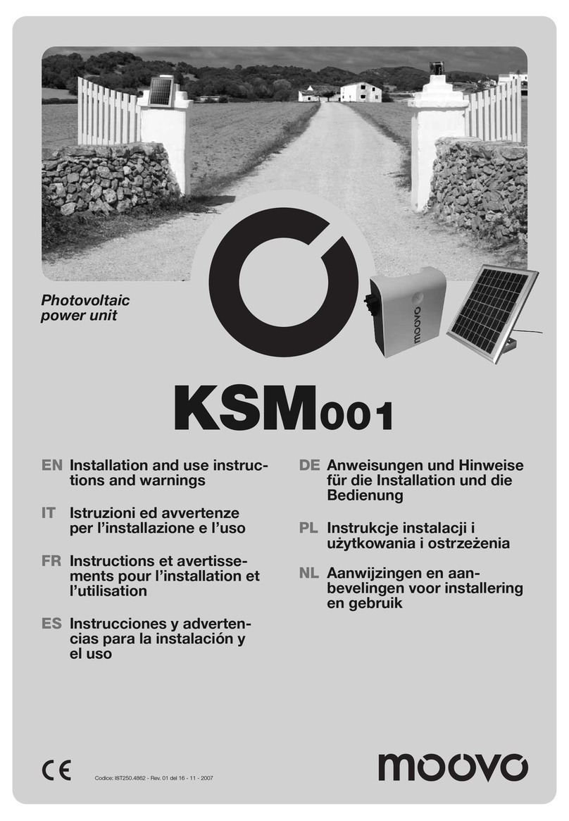 moovo KSM001 Installation and use instructions and warnings