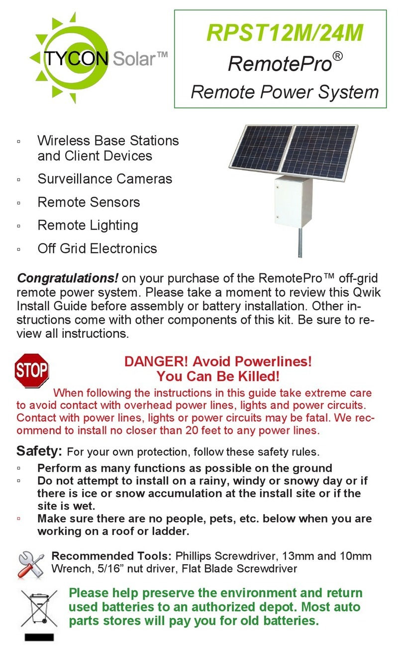 TYCON Solar RemotePro RPST12M manual