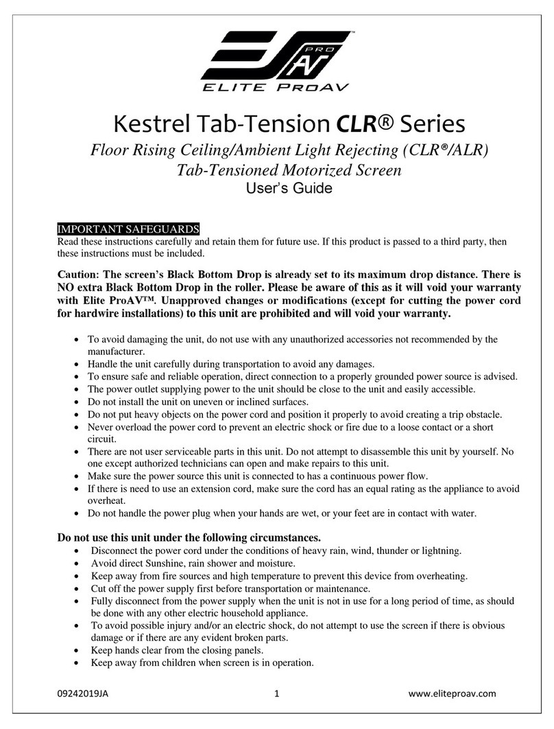 EliteProAV Kestrel Tab-Tension CLR Series user guide