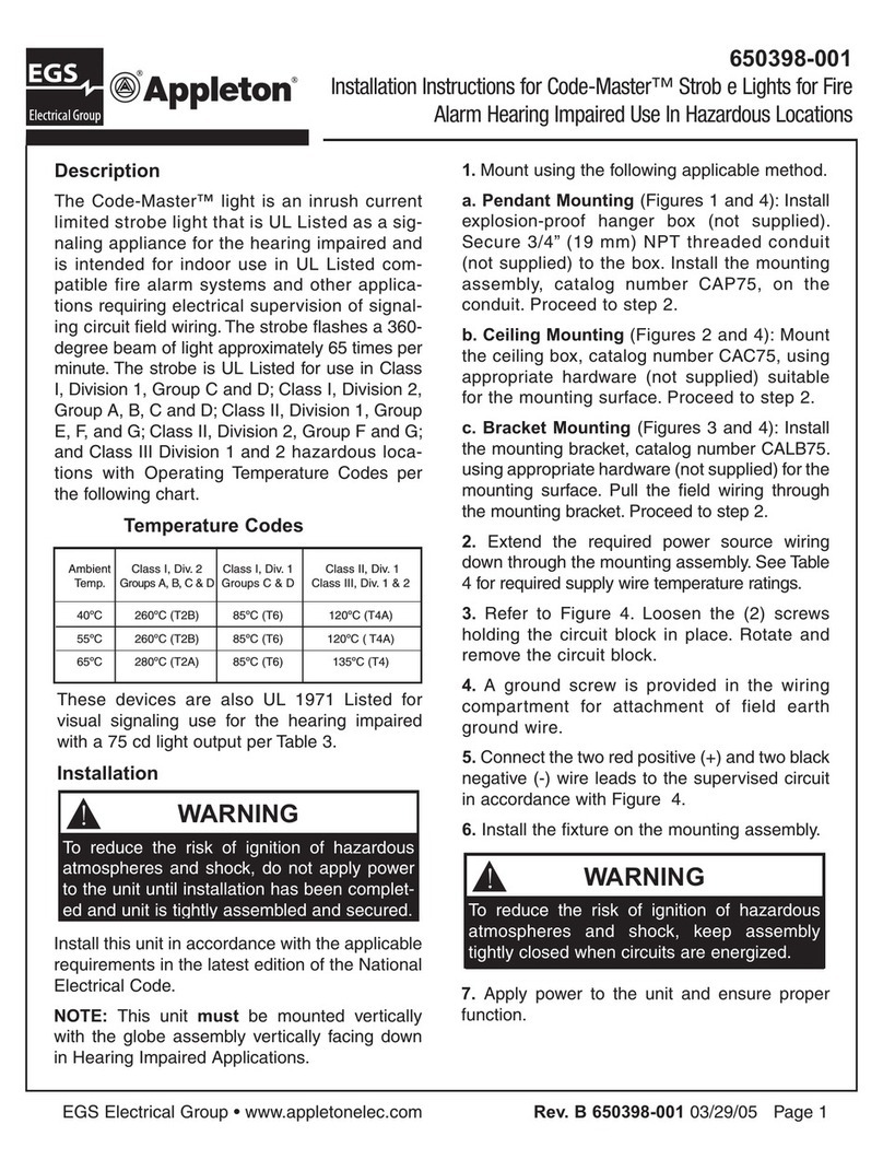 EGS Appleton Code-Master Series installation instructions