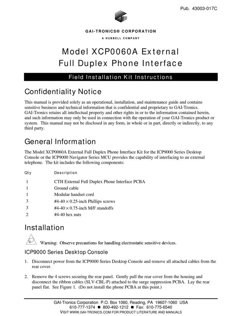 Hubbell GAI-TRONICS XCP0060A instructions Hubbell GAI-TRONICS XCP0060A instructions