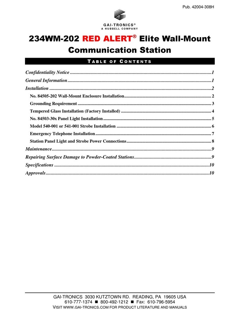 Hubbell GAI-TRONICS RED ALERT 234WM-202 User manual