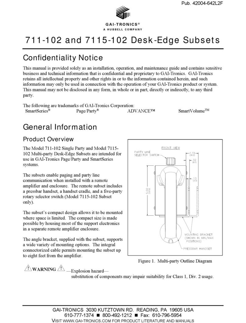 Hubbell GAI-TRONICS 711-102 User manual