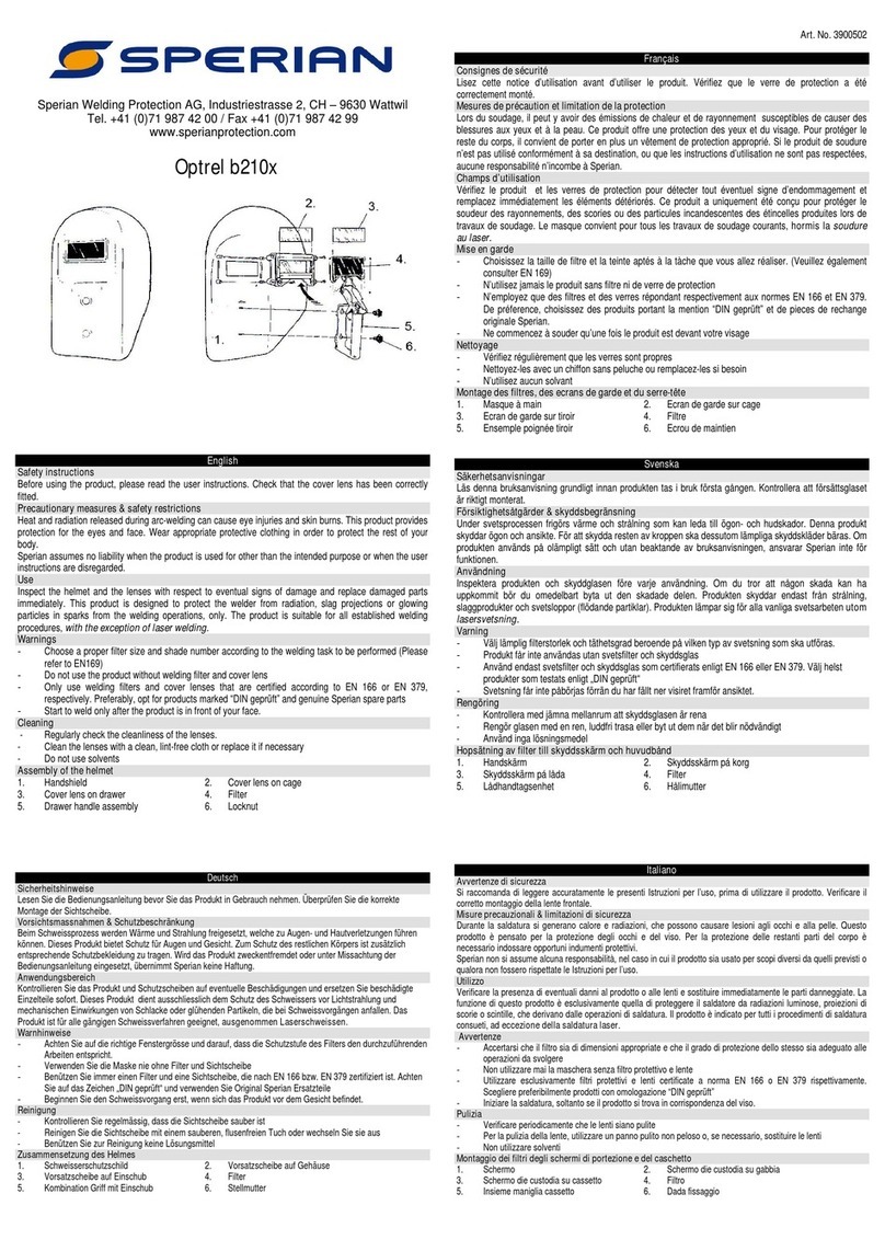 Sperian Optrel b210x quick start guide